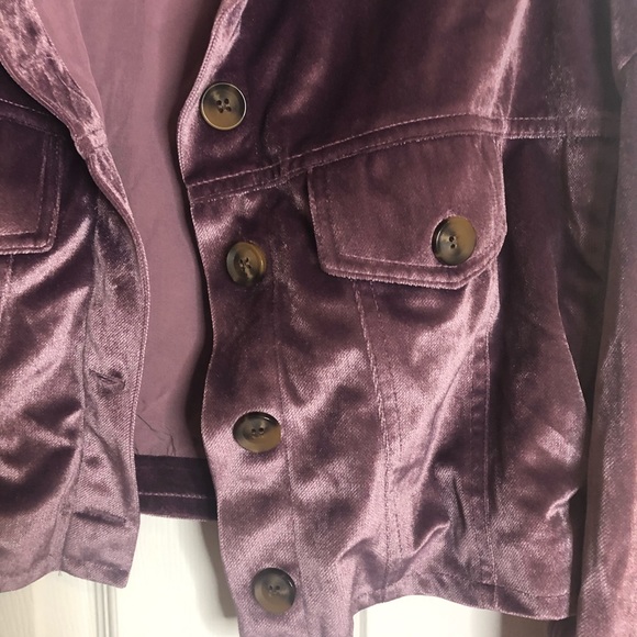 Fika the Brand Velvet Crop Buttondown Jacket Y2K Small Purple - Picture 2 of 6